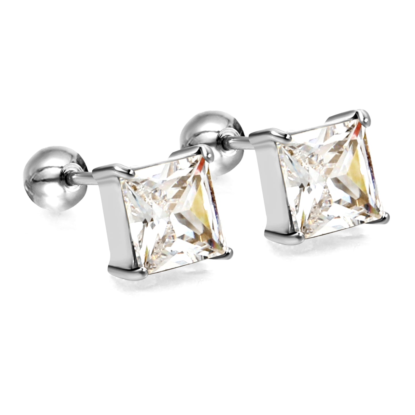 Cubic Zirconia Square Studs