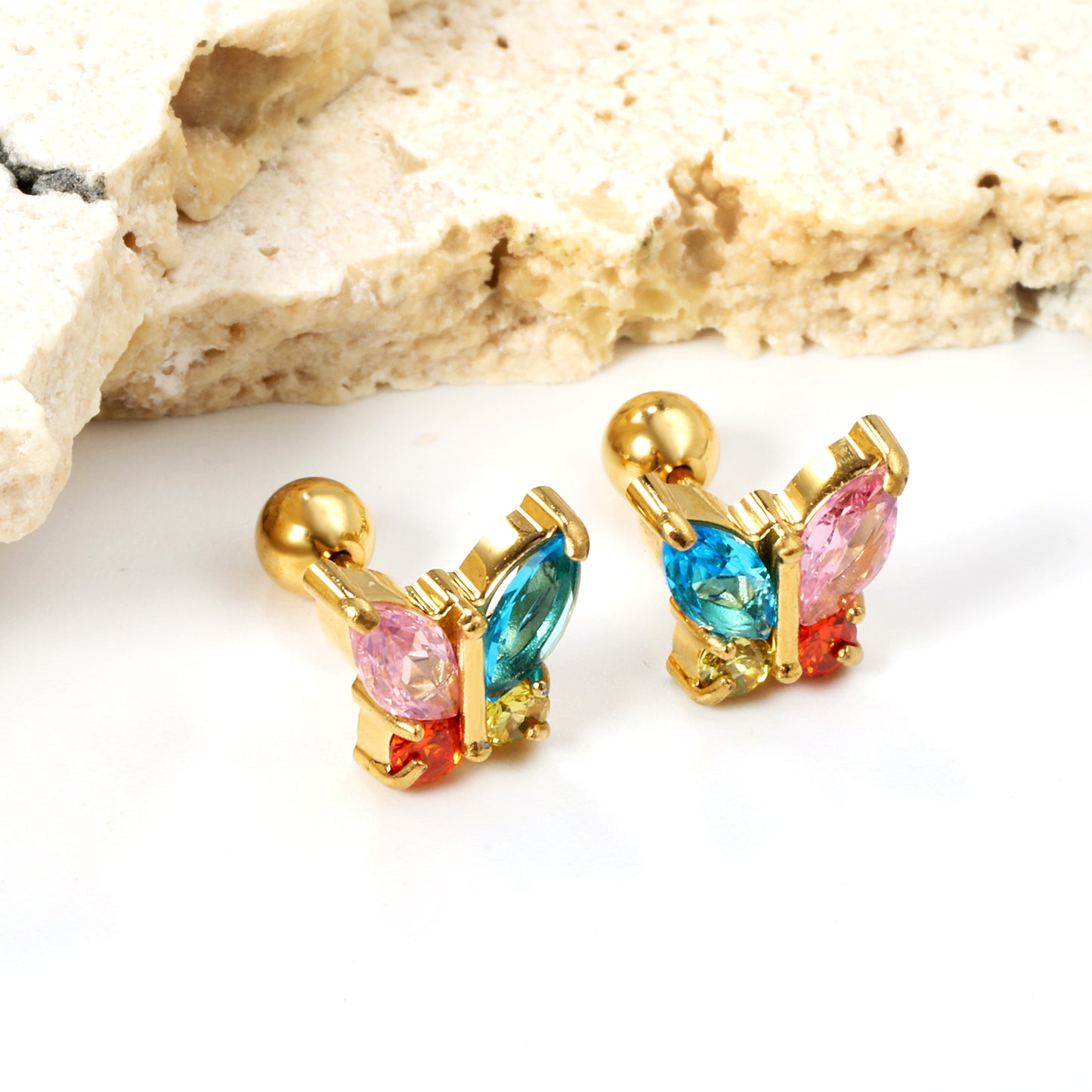 Kids Colourful Butterfly Studs