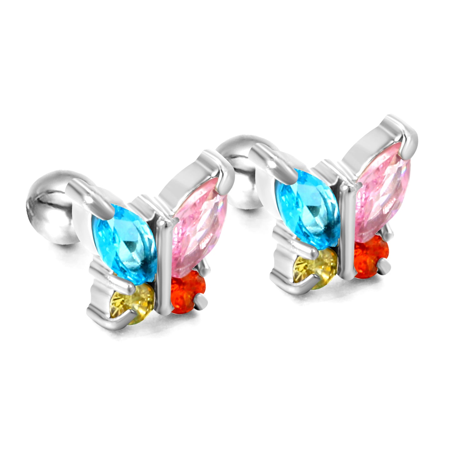 Kids Colourful Butterfly Studs