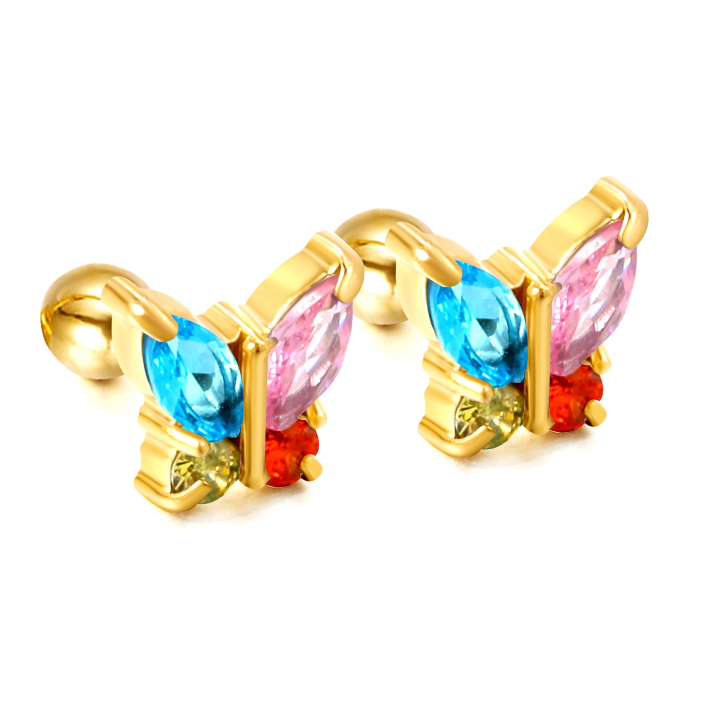 Kids Colourful Butterfly Studs