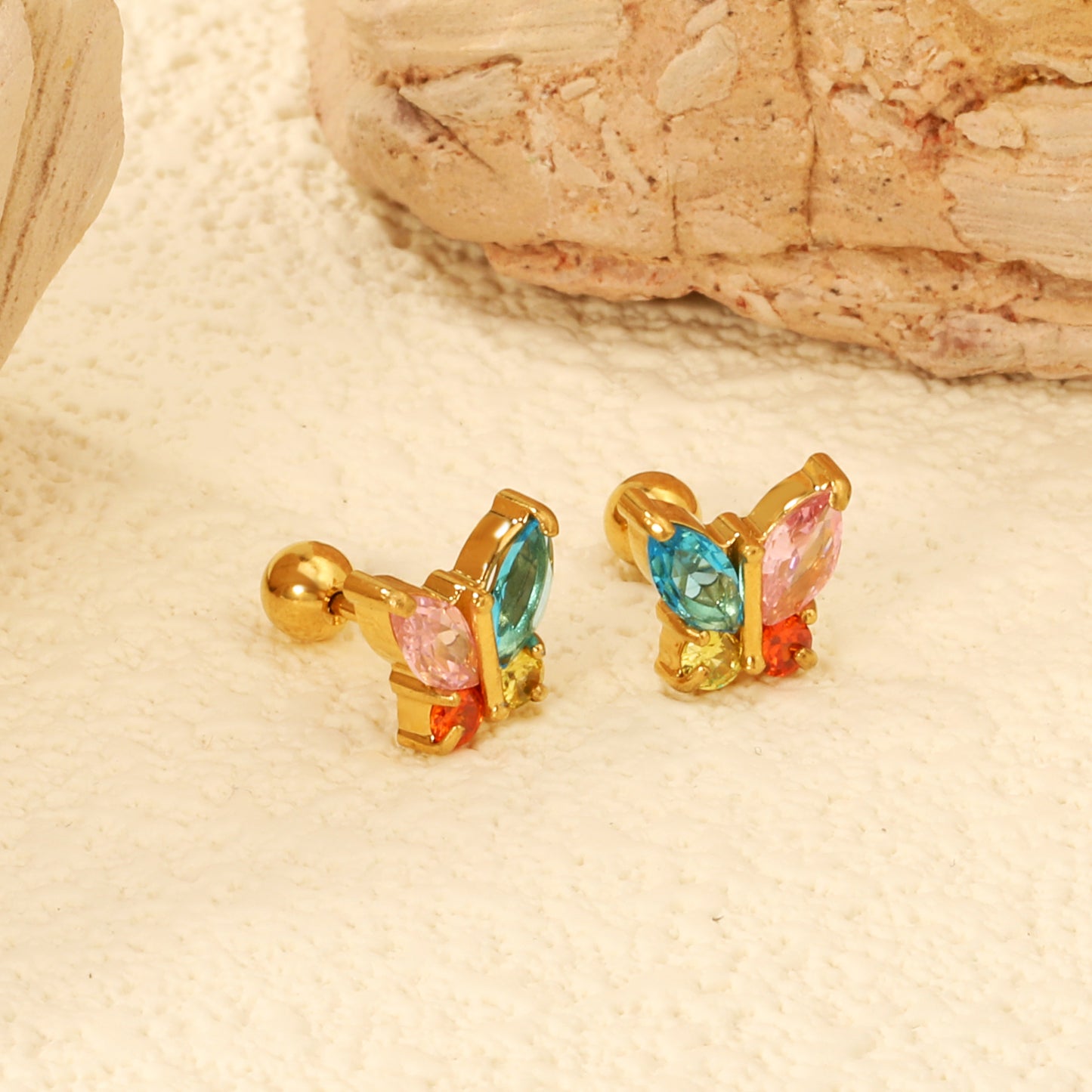 Kids Colourful Butterfly Studs