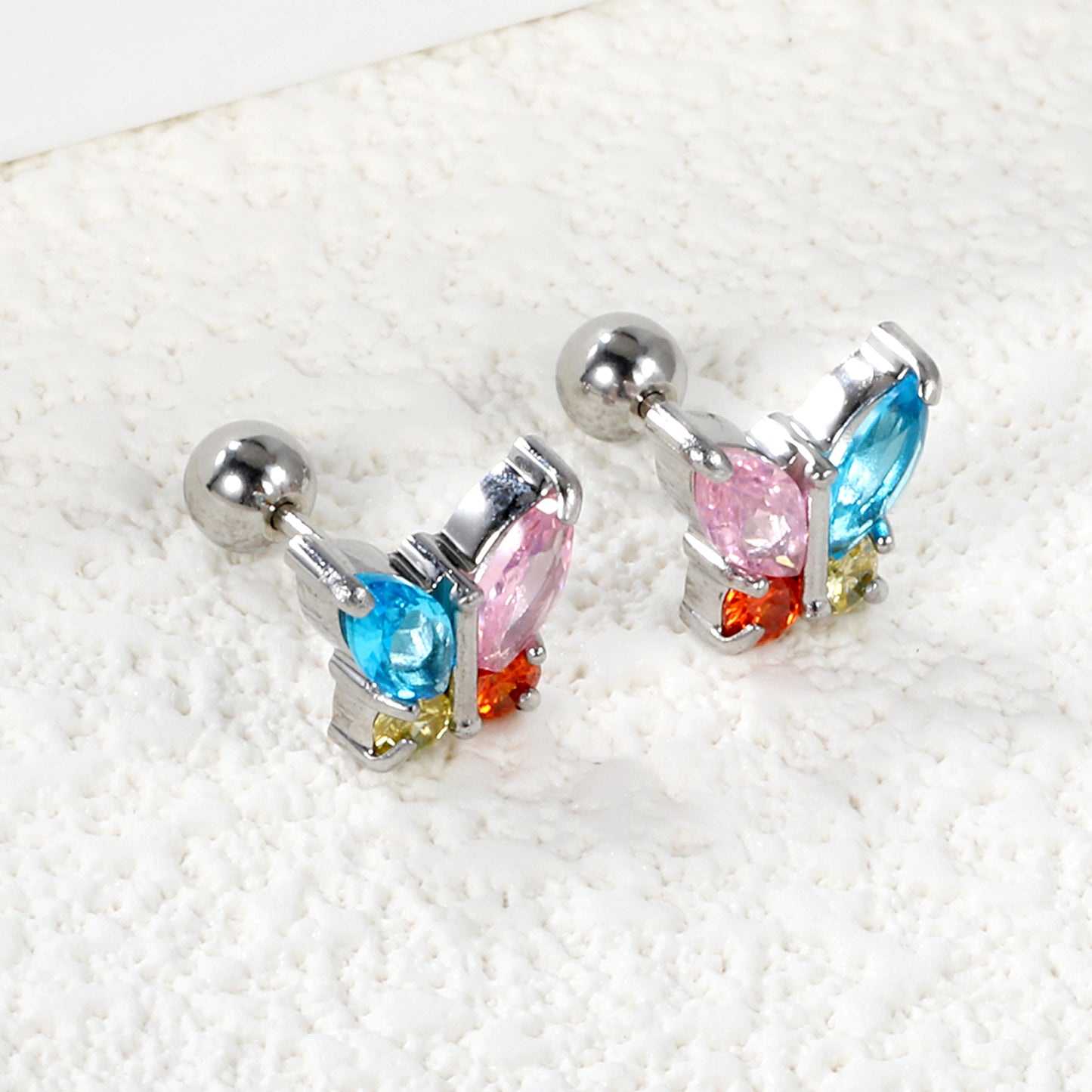 Kids Colourful Butterfly Studs