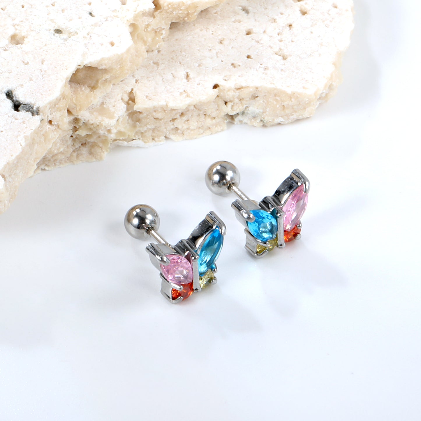 Kids Colourful Butterfly Studs