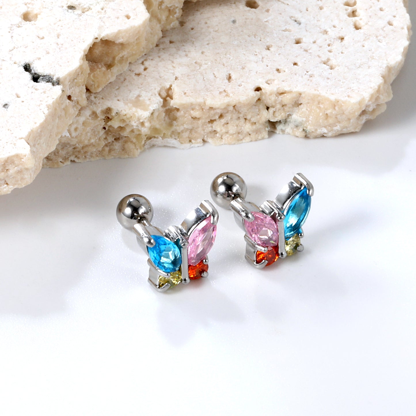 Kids Colourful Butterfly Studs