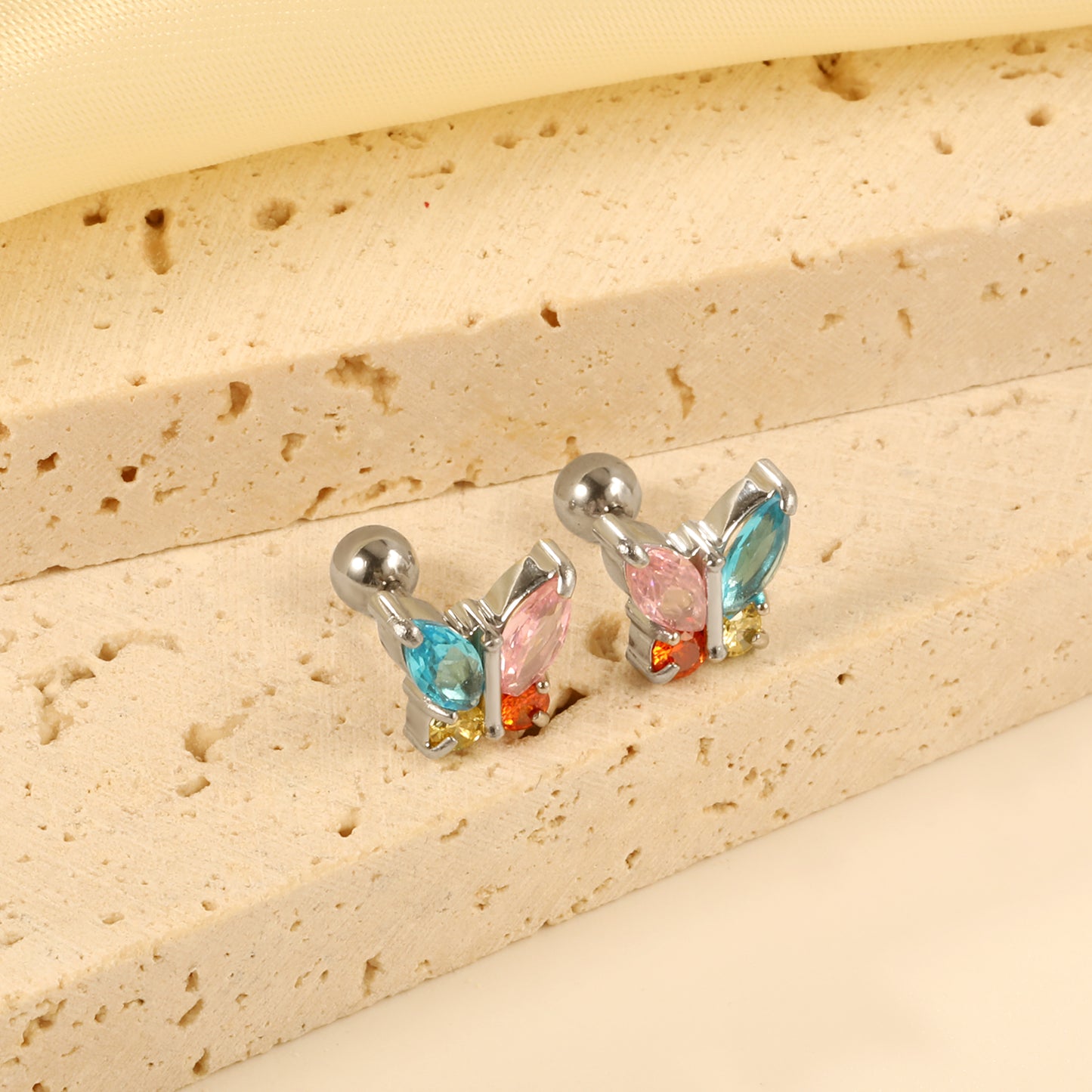 Kids Colourful Butterfly Studs