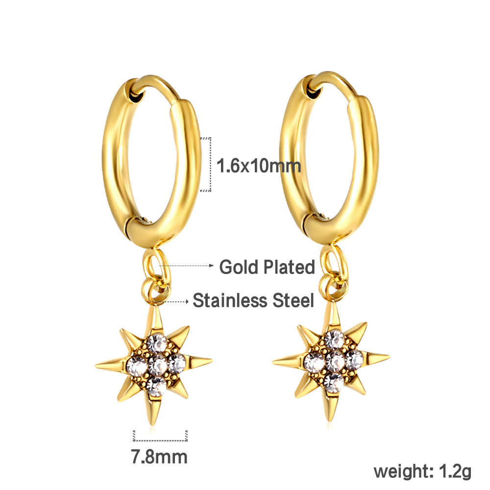 Cubic Zirconia Star Huggies