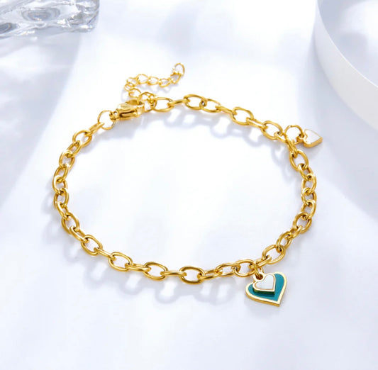 Blue Heart Bracelet