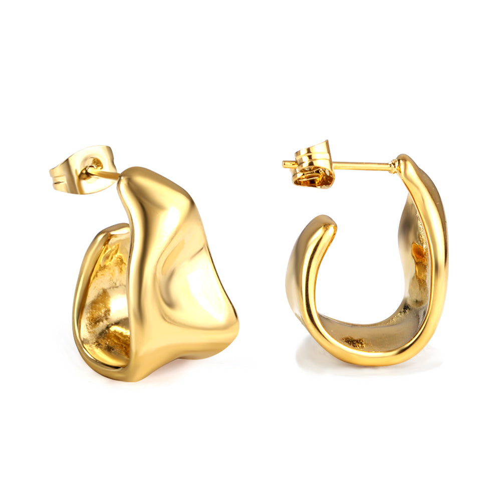 Contemporary Wave Hoop Earrings