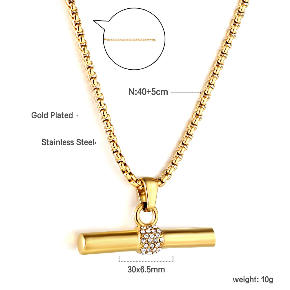 CZ Bar Pendant Necklace