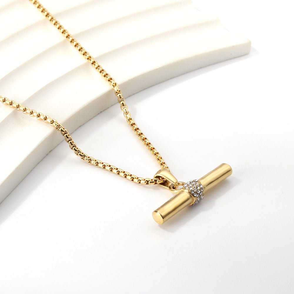 CZ Bar Pendant Necklace