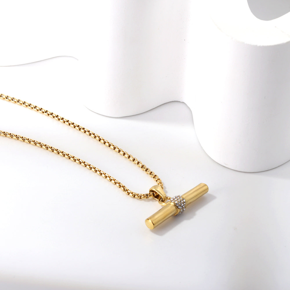 CZ Bar Pendant Necklace