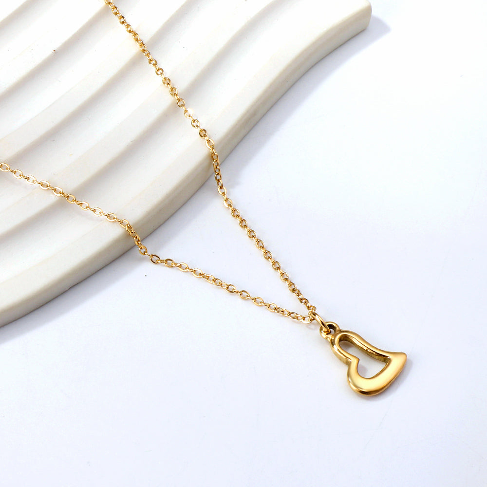 Hollow Heart Pendant Necklace