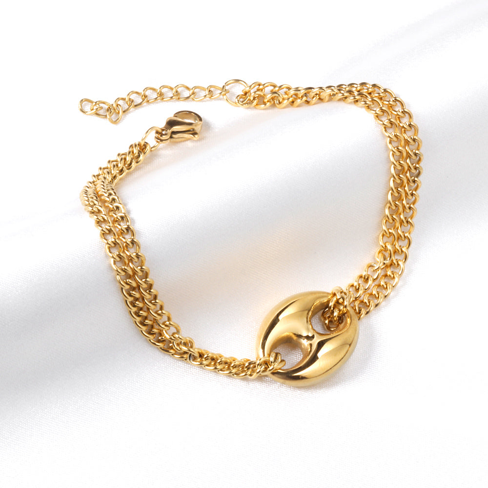 Double Chain Buckle Bracelet