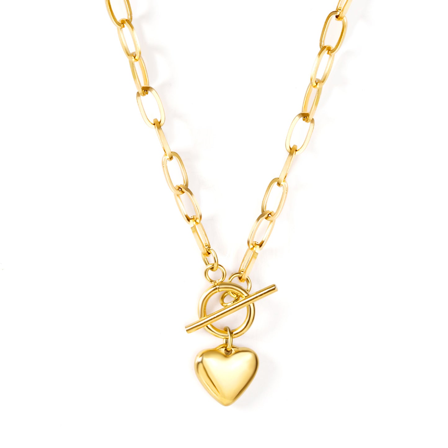 Heart Pendant Toggle Necklace