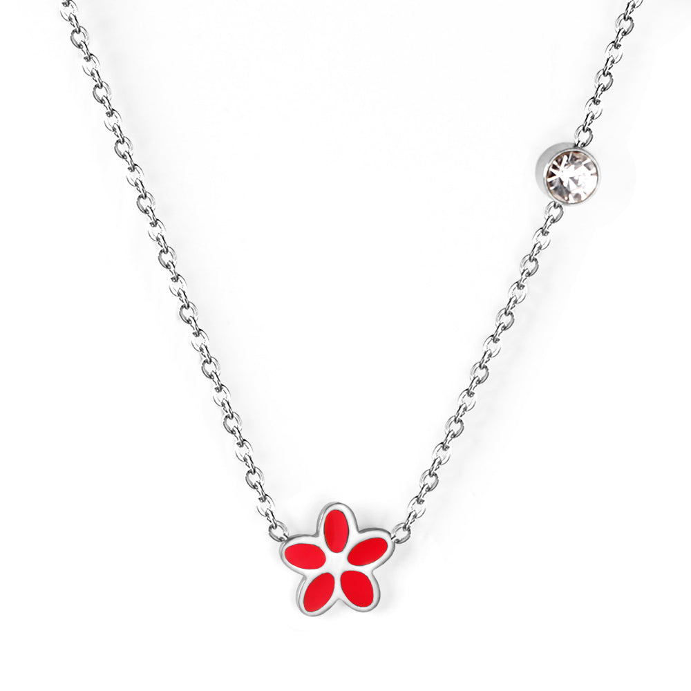 Flower and CZ Necklace