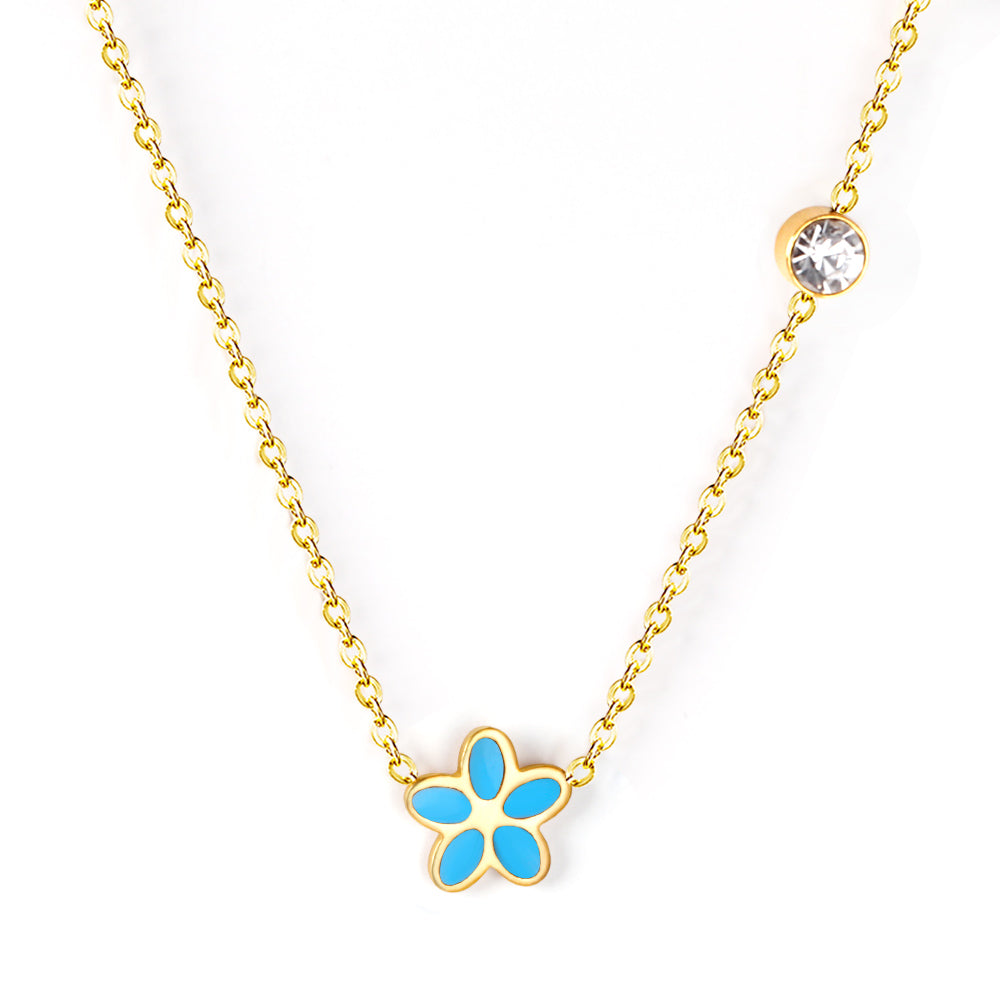 Flower and CZ Necklace