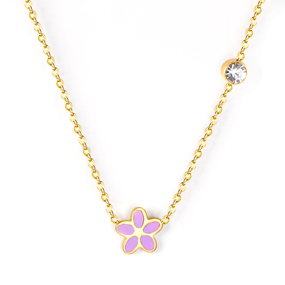 Flower and CZ Necklace