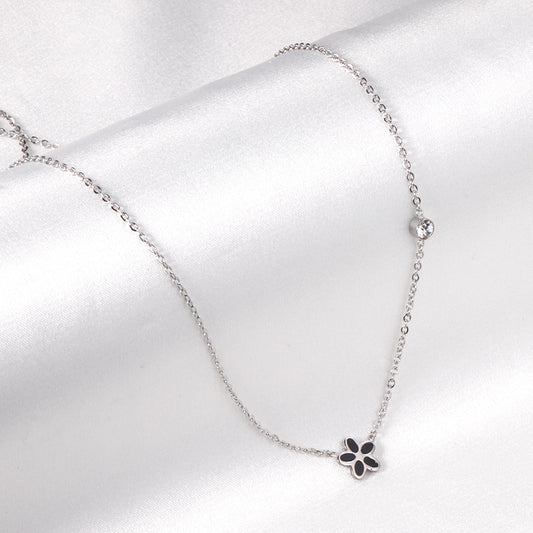 Flower and CZ Necklace